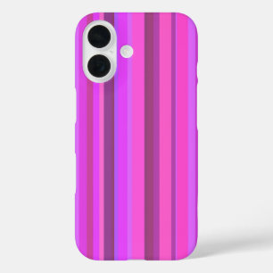 Coques iPhone 16 Bandes verticales roses