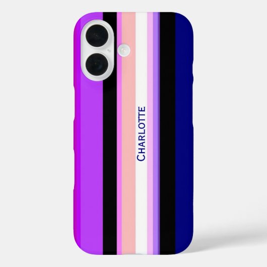 Coques Case-Mate iPhone Bandes verticales violettes multicolores (Verso)