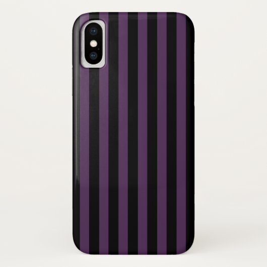 Coques Case-Mate iPhone Bandes violettes foncées et noires (Dos)