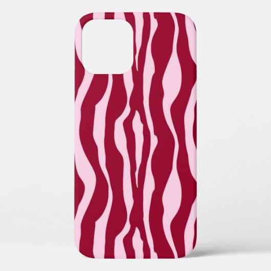 Coques Case-Mate iPhone Bandes zébrées - Bourgogne et rose (Verso)