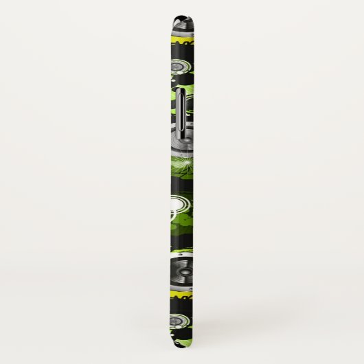 Coques Case-Mate iPhone Bannière grunge de musique de style (Dos/Droite)