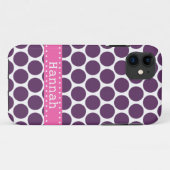 Coques Case-Mate iPhone Bannière rose-chaud foncé Polka Motif (Dos (Horizontal))