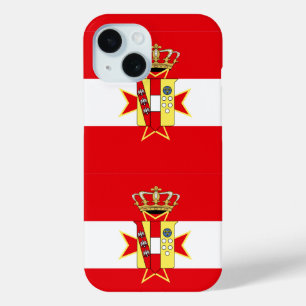Coque Pour iPhone 15 Bannière rouge blanc Grand-Duché de Toscane