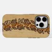 Coques Case-Mate iPhone Banyans Hibiscus hawaïen Faux Wood Surboard (Verso (horizontal))