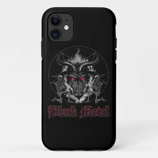 Coques Case-Mate iPhone Baphomet Pentagramme Métal Noir (Dos)