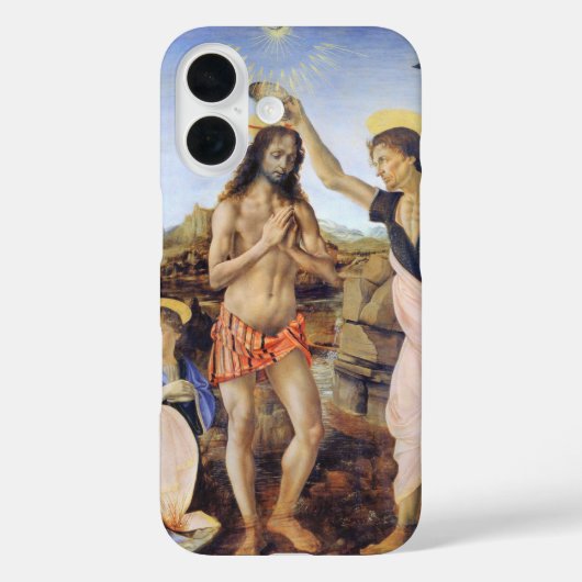 Coques Case-Mate iPhone Baptême du Christ par Verrocchio, Léonard de Vinci (Verso)