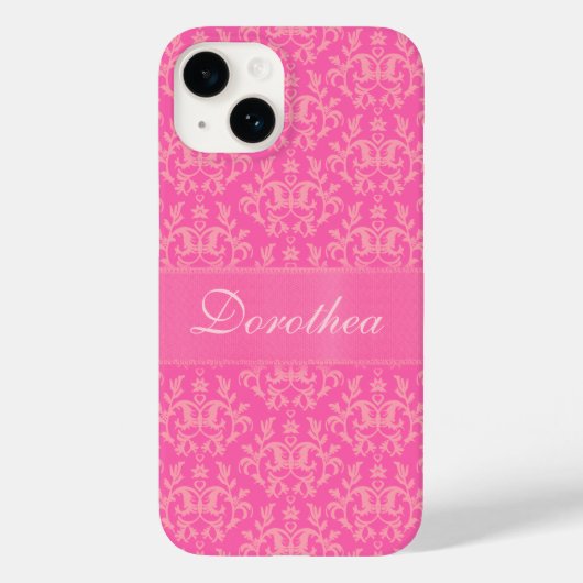 Coques Case-Mate iPhone Baptisé damask kangaroo paws pinky (Verso)