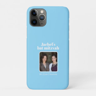 Case-Mate iPhone Case Bar Mitsva en typographie grasse bleue douce