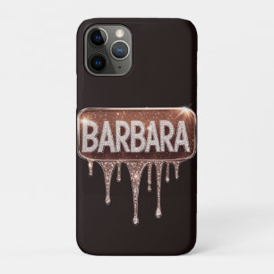 Case-Mate iPhone Case Barbara Nom Rose Or Diamant Pailletant
