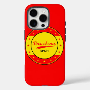 Coques iPhone 16 Pro Barcelone, Espagne, cercle aux couleurs du drapeau