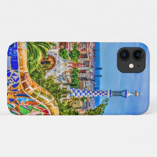 Coques Case-Mate iPhone Barcelone Espagne Parc Guell Mosaic Bench Art (Dos (Horizontal))
