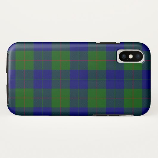 Coques Case-Mate iPhone Barclay tartan bleu vert plaid (Dos (Horizontal))