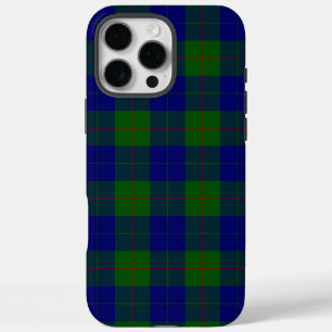 Coques iPhone 16 Pro Max Barclay tartan bleu vert plaid