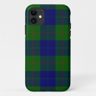 Coque iPhone 11 Barclay tartan bleu vert plaid