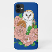 Coques Case-Mate iPhone Barne Chouette Fleurs roses Bleu (Dos)