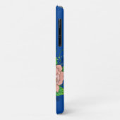 Coques Case-Mate iPhone Barne Chouette Fleurs roses Bleu (Dos/Gauche)