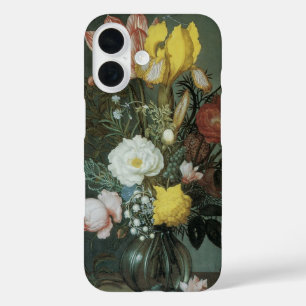 Coques iPhone 16 Baroque Antique, Bouquet de Fleurs dans un Vase en