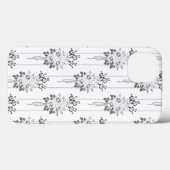 Coques Case-Mate iPhone Baroque Wallpaper Flower bouquet grey (Verso (horizontal))