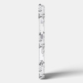 Coques Case-Mate iPhone Baroque Wallpaper Flower bouquet grey (Verso / Gauche)