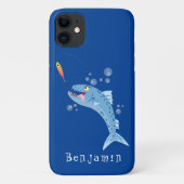 Coques Case-Mate iPhone Barracuda poisson affamé de la pêche dessin animé (Dos)