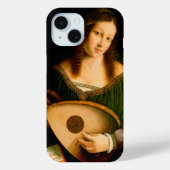 Coques Case-Mate iPhone Bartolomeo Veneto Lady Jouer Lute Portrait Art (Verso)