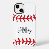 Coques Case-Mate iPhone Base-ball Initial & Nom (Verso)