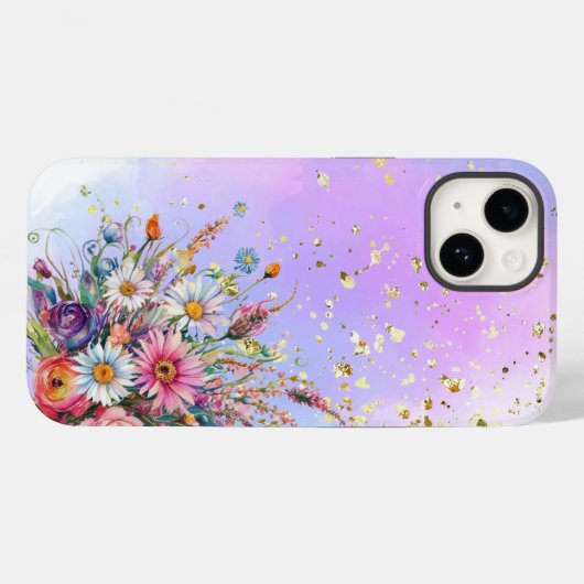 Coques Case-Mate iPhone base pastel fleur sauvage et douce (Verso (horizontal))