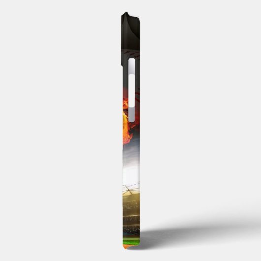 Coques Case-Mate iPhone Baseball en flammes (Verso / Gauche)