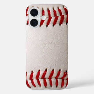 Coques iPhone 16 Baseball et Softball Classiques Couture Rouge