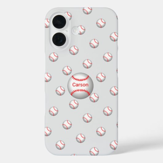 Coques Case-Mate iPhone Baseball personnalisé avec points rouges (Verso)