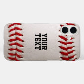 Coques Case-Mate iPhone Baseball Softball Couture de Texte Personnalisé (Verso (horizontal))