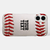 Coques Case-Mate iPhone Baseball Softball Couture de Texte Personnalisé (Verso (horizontal))