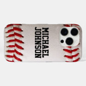 Coques Case-Mate iPhone Baseball Softball Couture de Texte Personnalisé (Verso (horizontal))