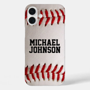 iPhone 16 Plus Case Baseball Softball Couture Texte Personnalisé