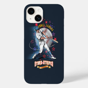 Coque Pour iPhone 14 Baseball Stars & Stripes (Mode sombre)