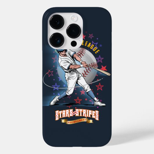 Coques Case-Mate iPhone Baseball Stars & Stripes (Mode sombre) | (Verso)