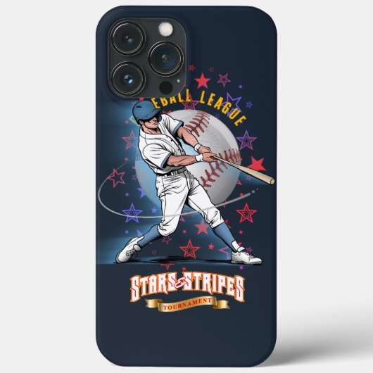 Coques Case-Mate iPhone Baseball Stars & Stripes (Mode sombre) | (Verso)