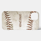 Coques Case-Mate iPhone Baseball Vintage Personnalisé (Verso (horizontal))