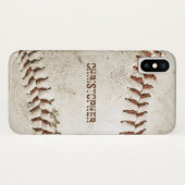 Coques Case-Mate iPhone Baseball vintage Personnalisé (Dos (Horizontal))