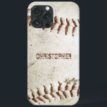 Case-Mate iPhone Case Baseball vintage Personnalisé<br><div class="desc">Une photo d'un baseball vintage usé fournit l'arrière - plan pour ce coque iphone personnalisé. Ajoutez votre nom dans la police grunge sans serif en mauvais état à l'ombre de brun rougeâtre qui correspond à la couture. Idéal pour les amateurs de baseball ou de sport sur votre liste de cadeaux....</div>