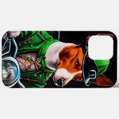 Coques Case-Mate iPhone Basenji Chien conduisant vélo St. Patrick's Day (Verso (horizontal))