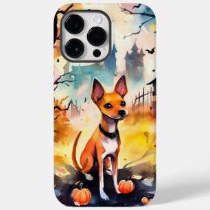 Coque Pour Pour iPhone 14 Pro Max Basenji D'Halloween Avec Peur Citrouille