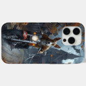 Coques Case-Mate iPhone Basenji équitation moto Halloween effrayant (Verso (horizontal))