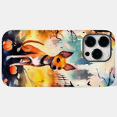 Coques Case-Mate iPhone Basenji Halloween avec citrouilles effrayant  (Verso (horizontal))