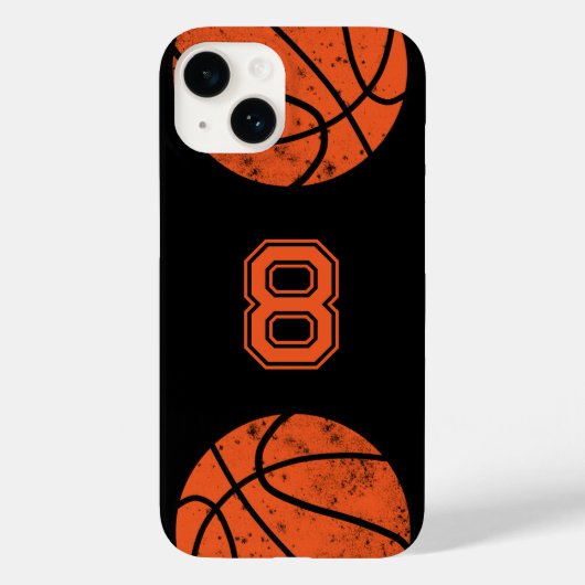 Coques Case-Mate iPhone Basket-ball Custom Jersey Numéro noir (Verso)