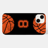 Coques Case-Mate iPhone Basket-ball Custom Jersey Numéro noir (Verso (horizontal))