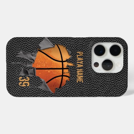 Coques Case-Mate iPhone Basket-ball déchiré (texturé) (Verso (horizontal))