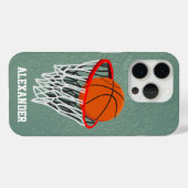 Coques Case-Mate iPhone Basket-ball et cerceau personnalisés (Verso (horizontal))