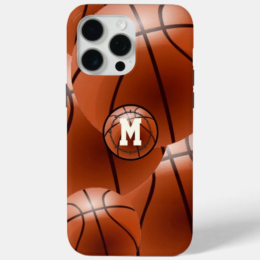 Coques Case-Mate iPhone Basket-ball monogram (Verso)