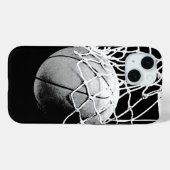 Coques Case-Mate iPhone Basket-ball noir blanc (Verso (horizontal))